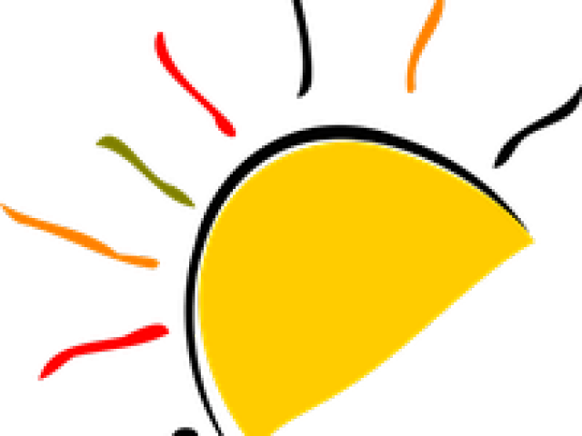 Papaya Clipart Sunrise - Half Of A Yellow Sun - Png Download (640x480), Png Download