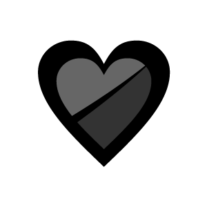 Heart Clipart Black And White Heart Clipart White Alphabet - Balck Heart With White Background - Png Download (300x300), Png Download