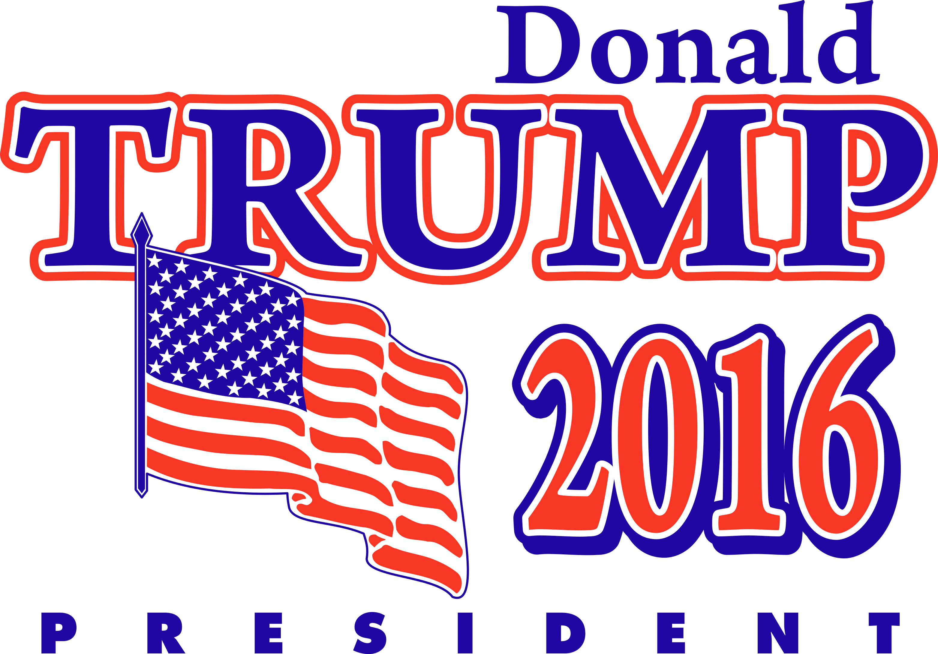 By Vlad Kochelaevskiy Donald Trump President Logo 246kb - Donald Trump Make America Great Again Hats Embroidered Clipart (3126x2180), Png Download
