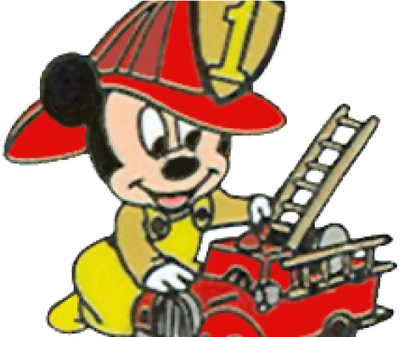 Fire Truck Clipart Mickey Mouse - Drawing - Png Download (640x480), Png Download