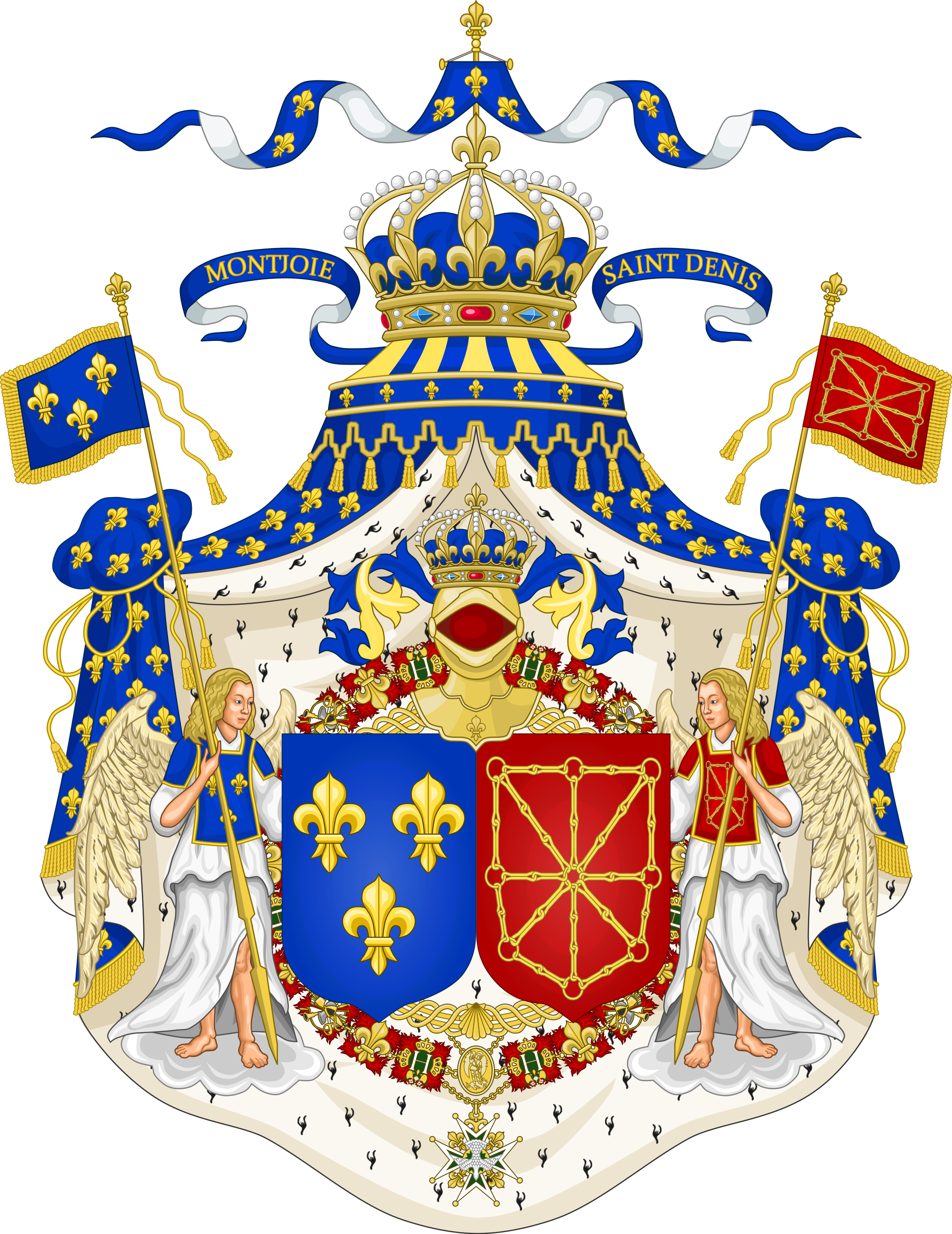 Grand Royal Coat Of Arms Of France Clipart (1200x1555), Png Download