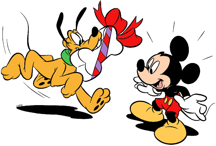 Clip Art Of Pluto Bringing Mickey Mouse A Birthday - Mickey Mouse - Png Download (692x468), Png Download