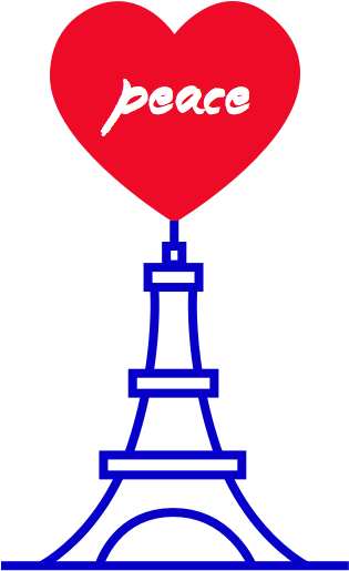 Peace Bluewhitered Love Heart France Eiffeltower Peace - Heart Clipart (800x600), Png Download