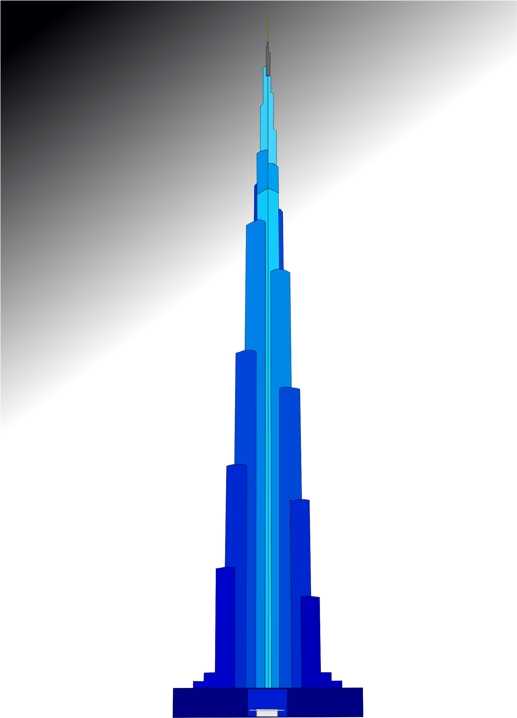 Tower Clipart Skyscraper - Clipart Of Burj Khalifa - Png Download (1695x2400), Png Download