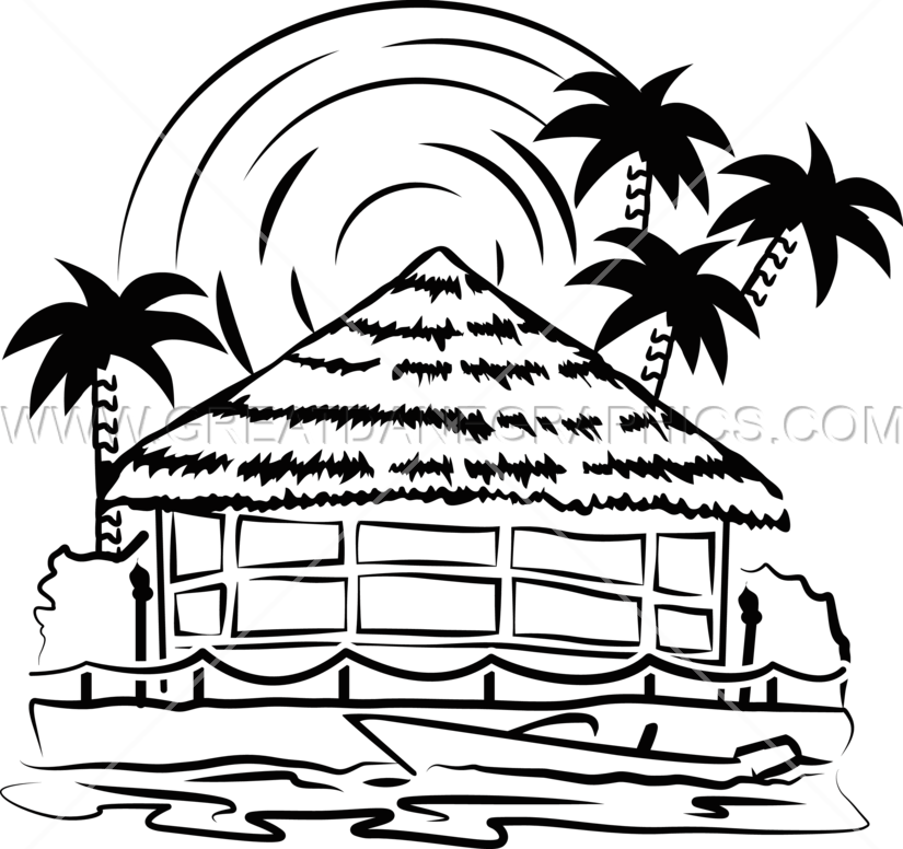 Tiki God Clipart Png File - Tiki Bar Black And White Transparent Png (825x776), Png Download