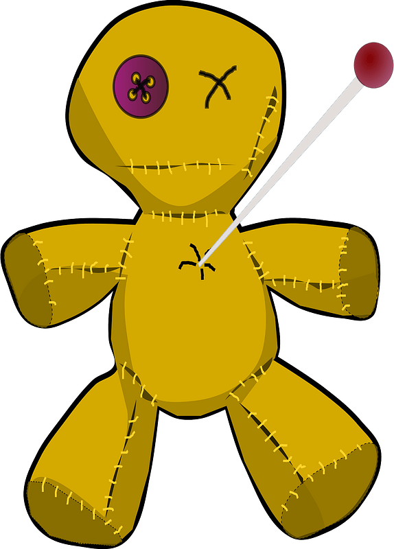 Voodoo Doll Coloring Book Colouring 555px - Voodoo Dolls Cartoon Png Clipart (555x785), Png Download