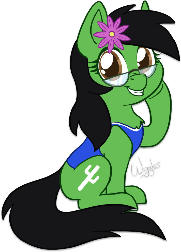 Wiggles, Flower, Flower In Hair, Glasses, Oc, Oc Only, Clipart (1000x1000), Png Download