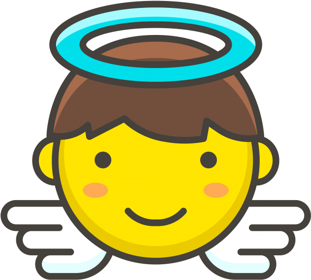 Baby Angel Emoji Clipart (866x650), Png Download