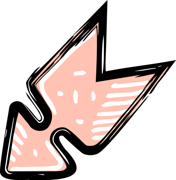 Vector Illustration Of Directional Arrow Pointing Clipart (687x700), Png Download