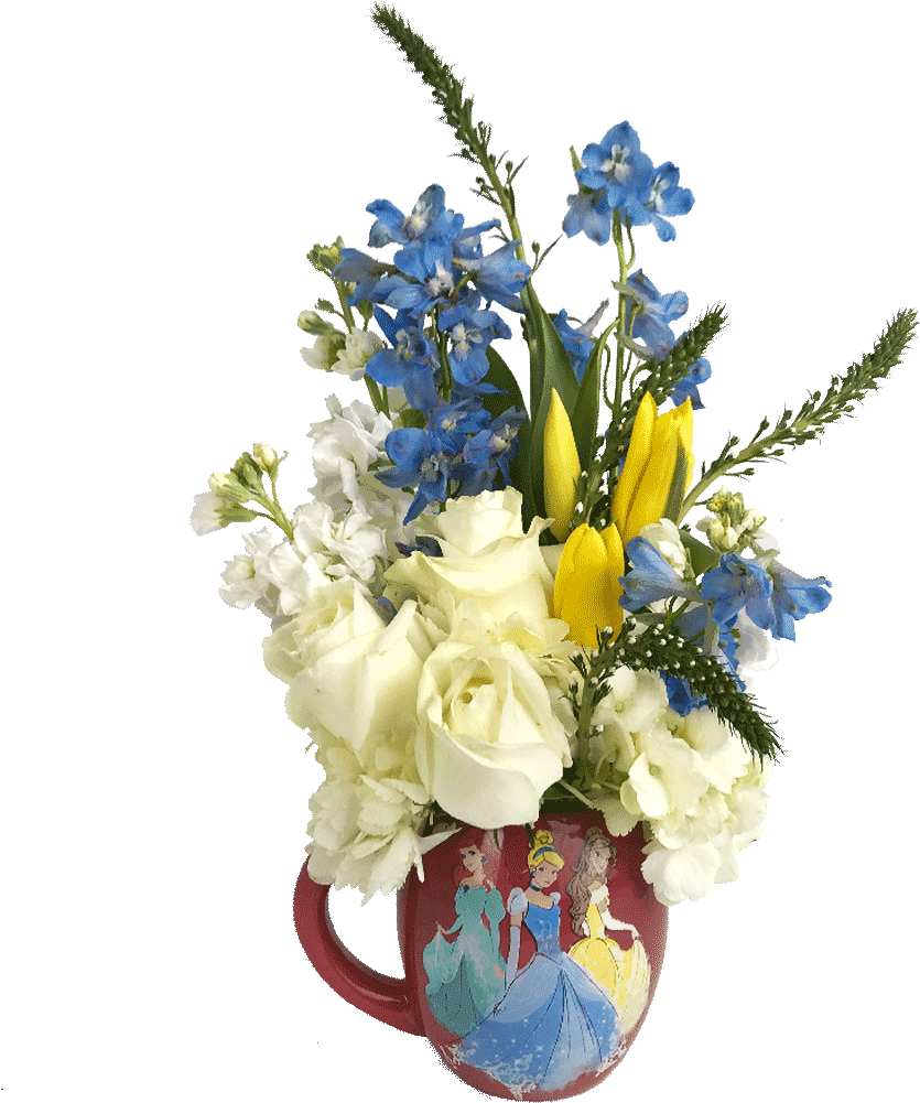 Disney Princesses Flower Mug Clipart (1024x1024), Png Download
