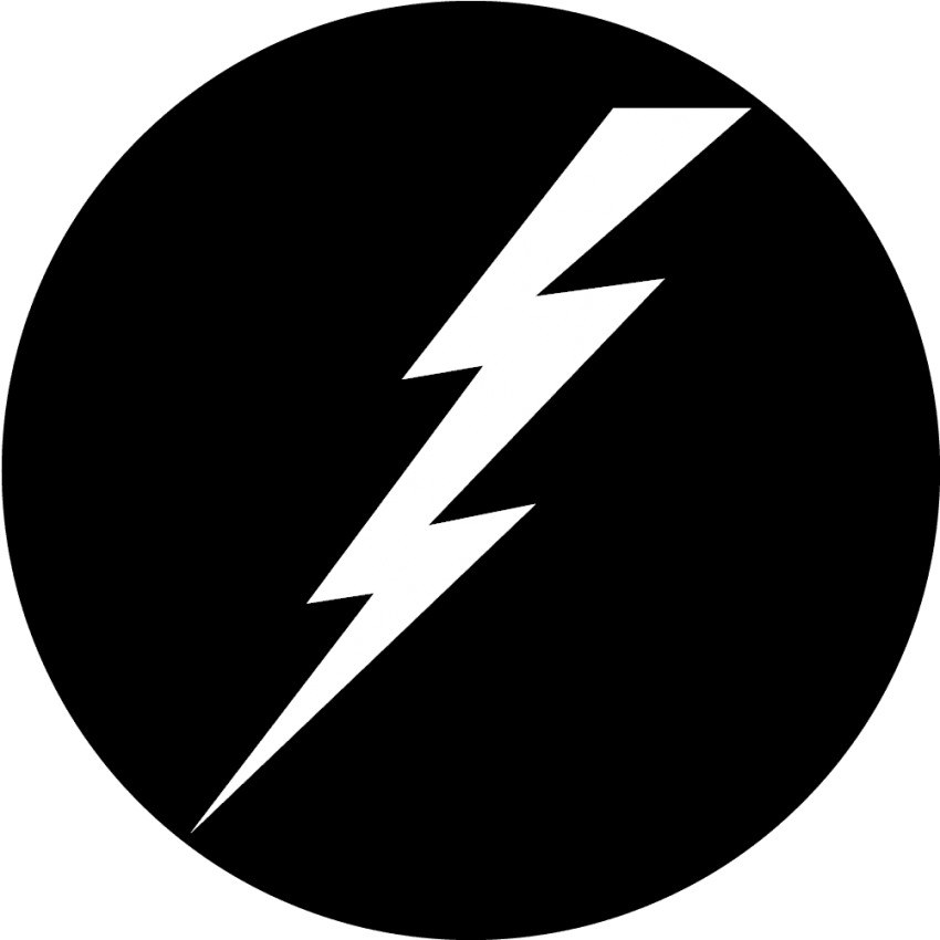 Free Png Download Lightning Bolt Icon White Png Images Clipart (850x850), Png Download