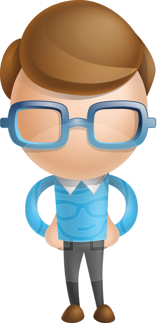 Simple Boy With Glasses Clipart (530x1060), Png Download