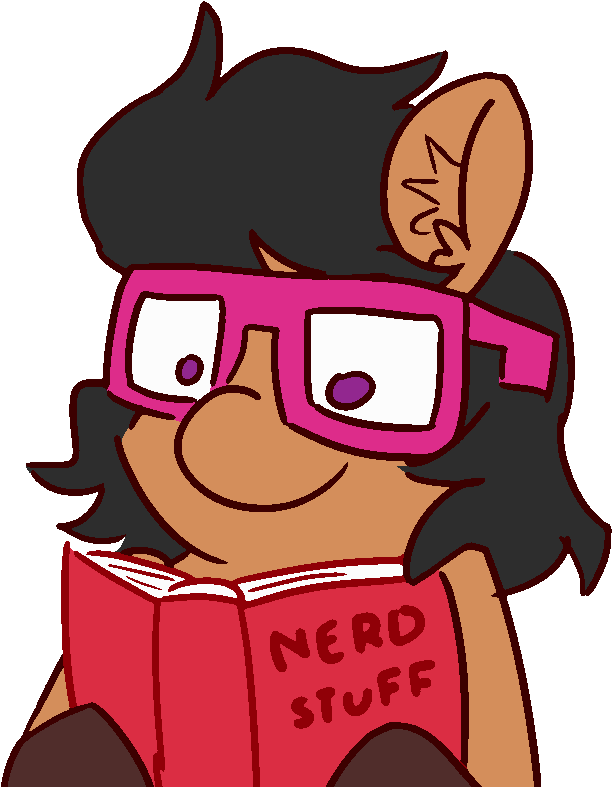 Threetwotwo32232, Book, Female, Glasses, Mare, Oc, Clipart (650x800), Png Download