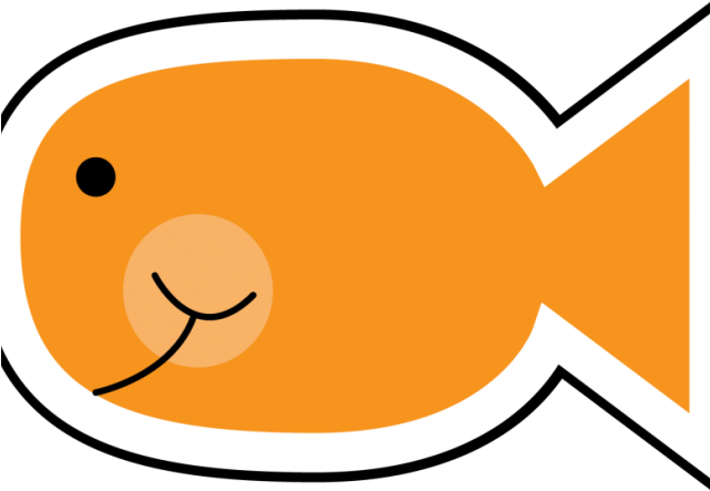 Gold Fish Clipart Black And White - Png Download (640x480), Png Download