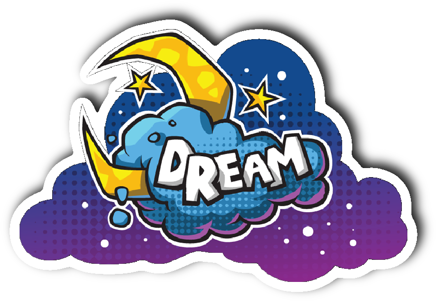Dream On The Clouds Sticker Clipart (1064x1064), Png Download