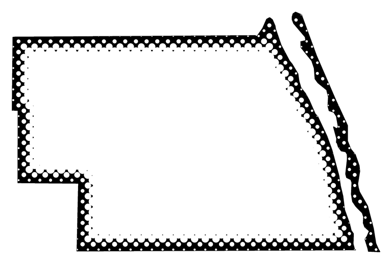 A Map Of Indian River With Dots Reversed Out Of A Black Clipart (768x517), Png Download