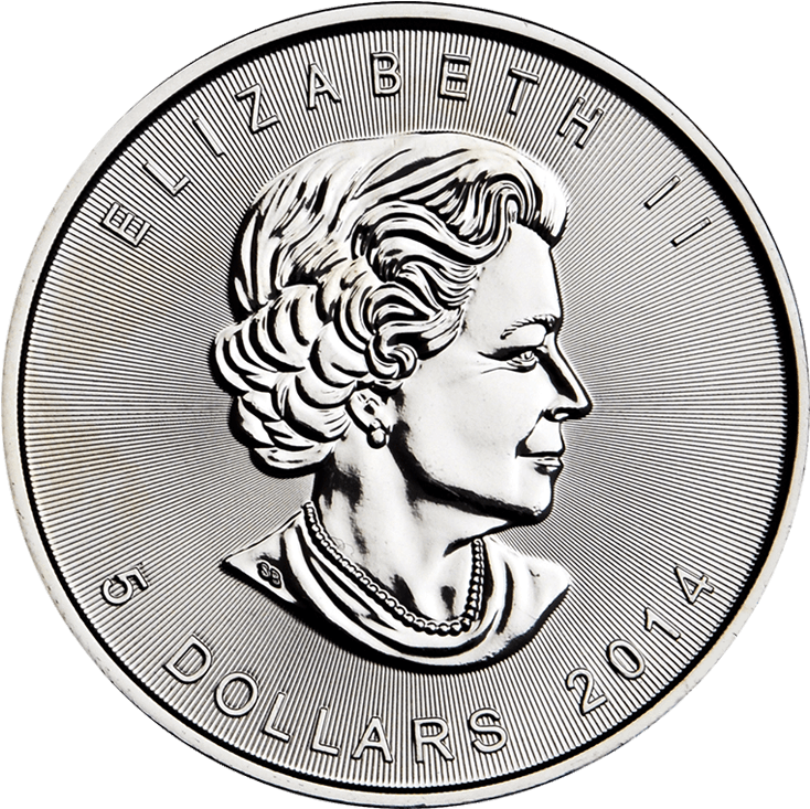 Canadian Platinum Maple Leaf Obverse Clipart (800x800), Png Download