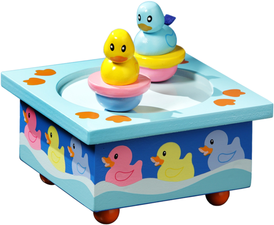 Twirlytunes™ Rubber Ducky Wooden Music Box Clipart (600x600), Png Download