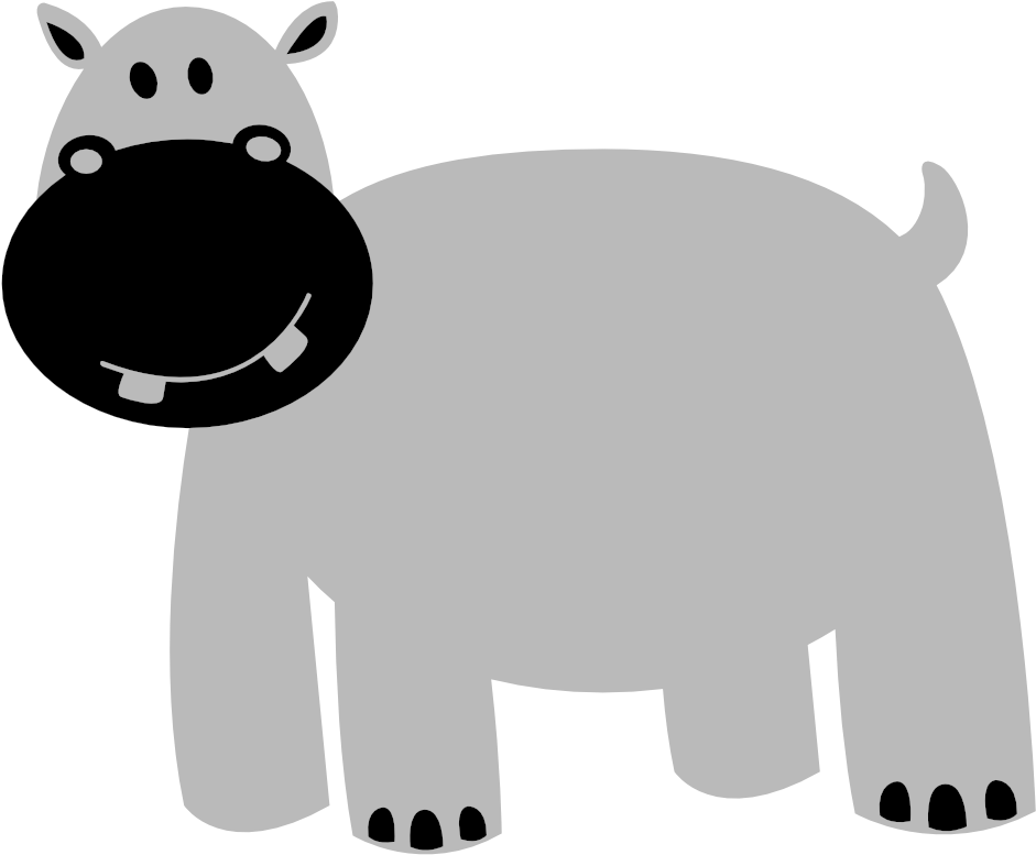 Hippopotamus Clipartblack Com Free Funny Clip Art Ⓒ - Png Download (999x999), Png Download