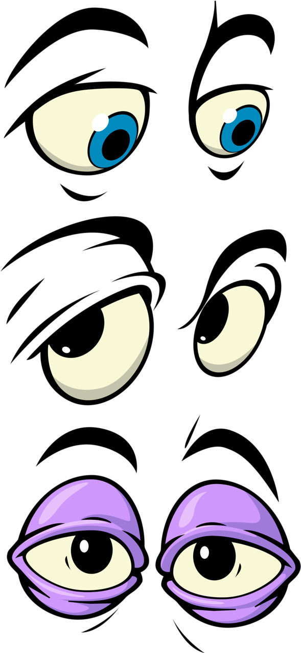 Drawing Cartoon Eyes Clipart (611x1280), Png Download