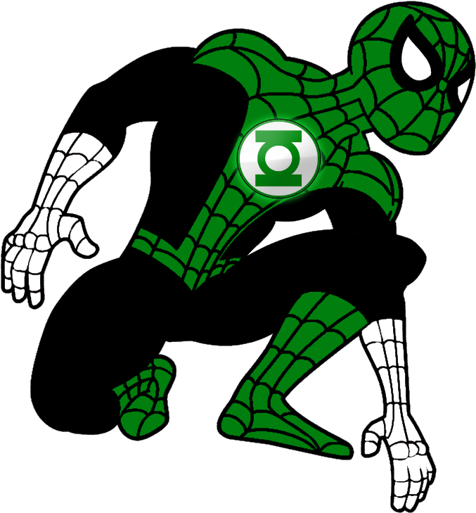 This Is Green Lantern Spiderman's Info Appearance Clipart (730x752), Png Download