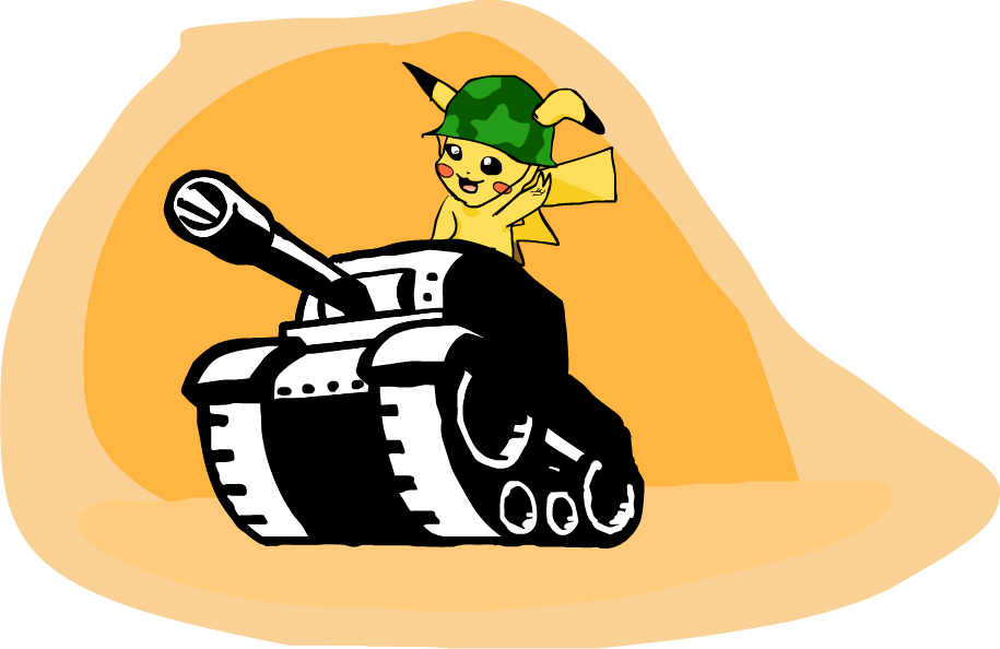 Pikachu In A Tank Clipart (915x594), Png Download