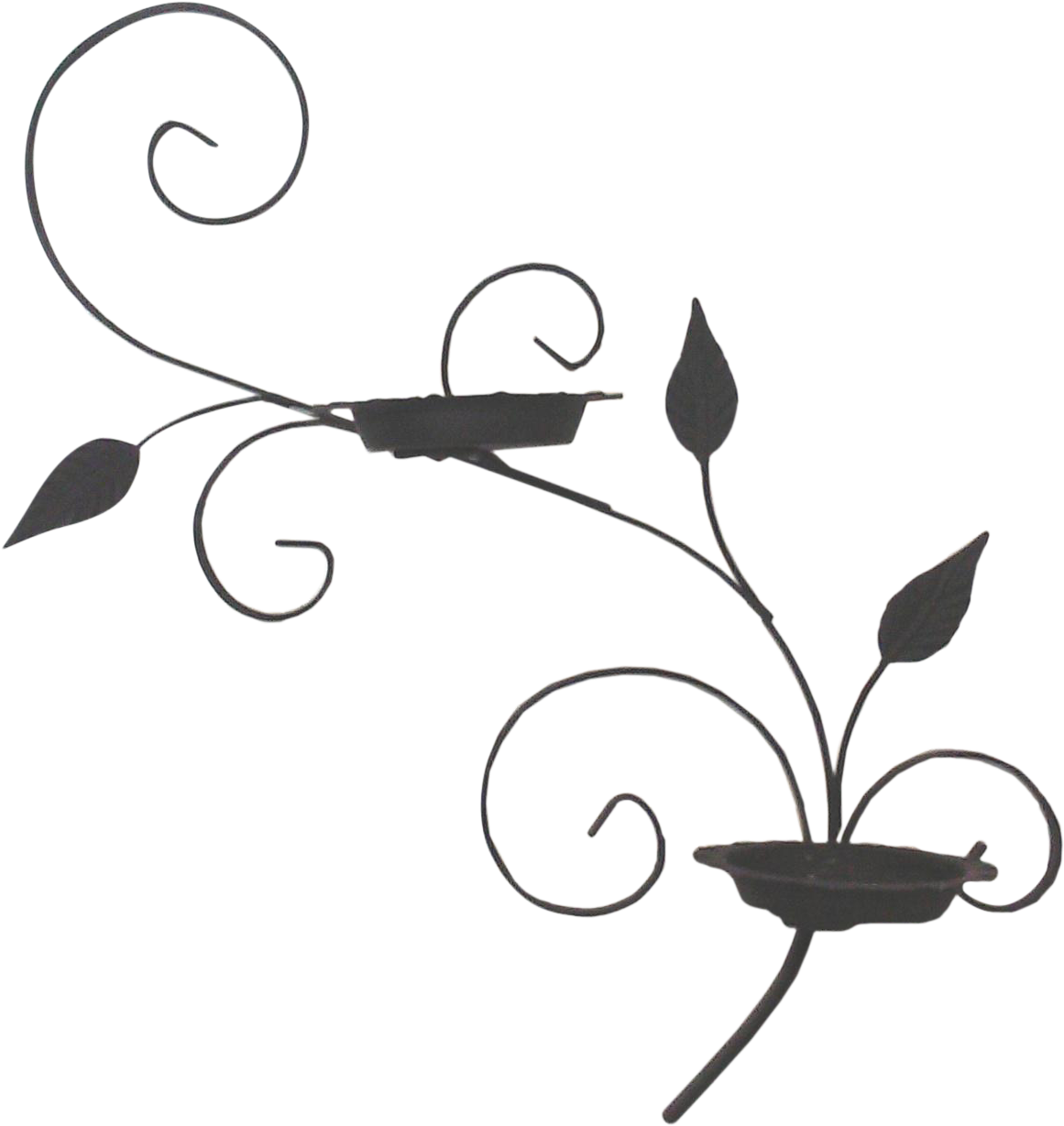Salterini-style Iron Wall Planter In A Scrolled Design Clipart (1296x1527), Png Download