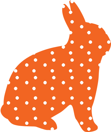 Orange Polka Dotted Bunny Image Clipart (629x647), Png Download