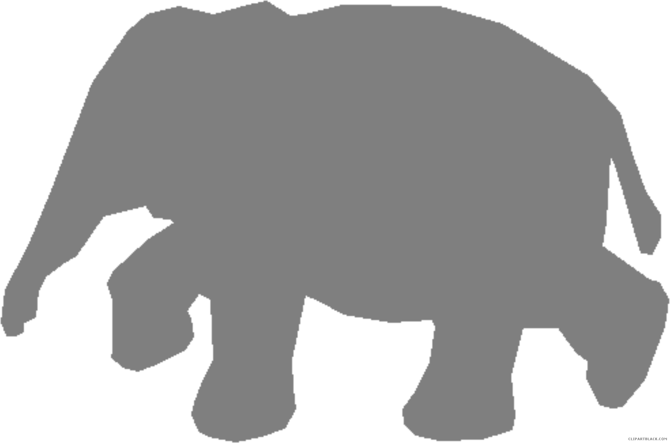 Grey Elephant Animal Free Black White Clipart Images - Png Download (2147x1422), Png Download