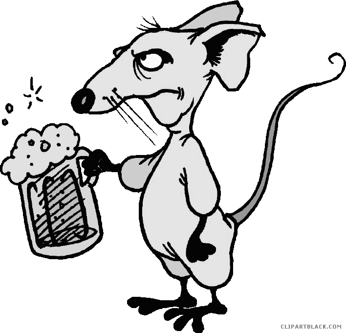 Clipart Rat Black And White - Png Download (708x681), Png Download