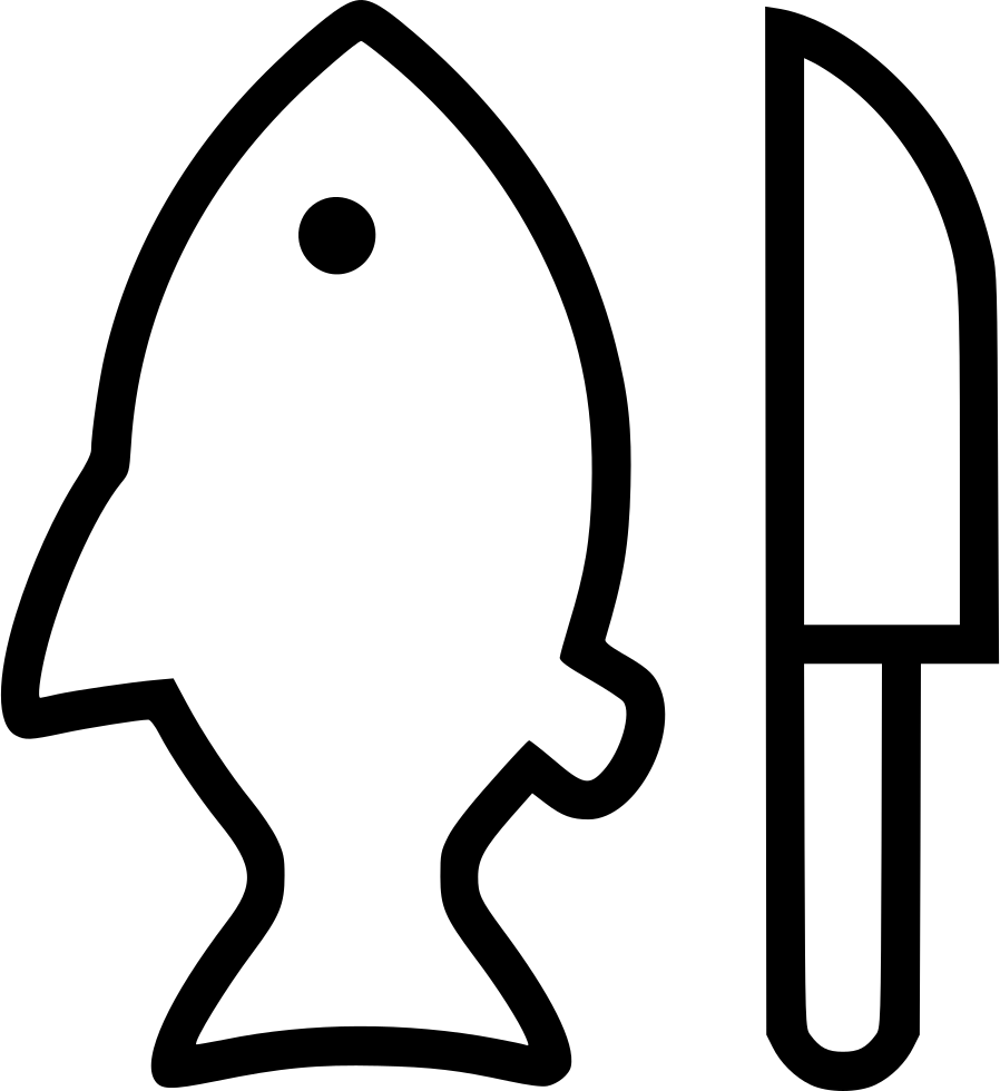 Fish And Knife Comments Clipart (898x980), Png Download