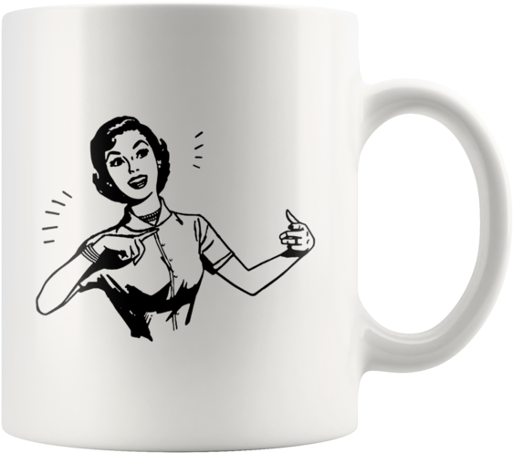 Presentation Lady Retro Clipart Illustration Mug - Png Download (580x580), Png Download