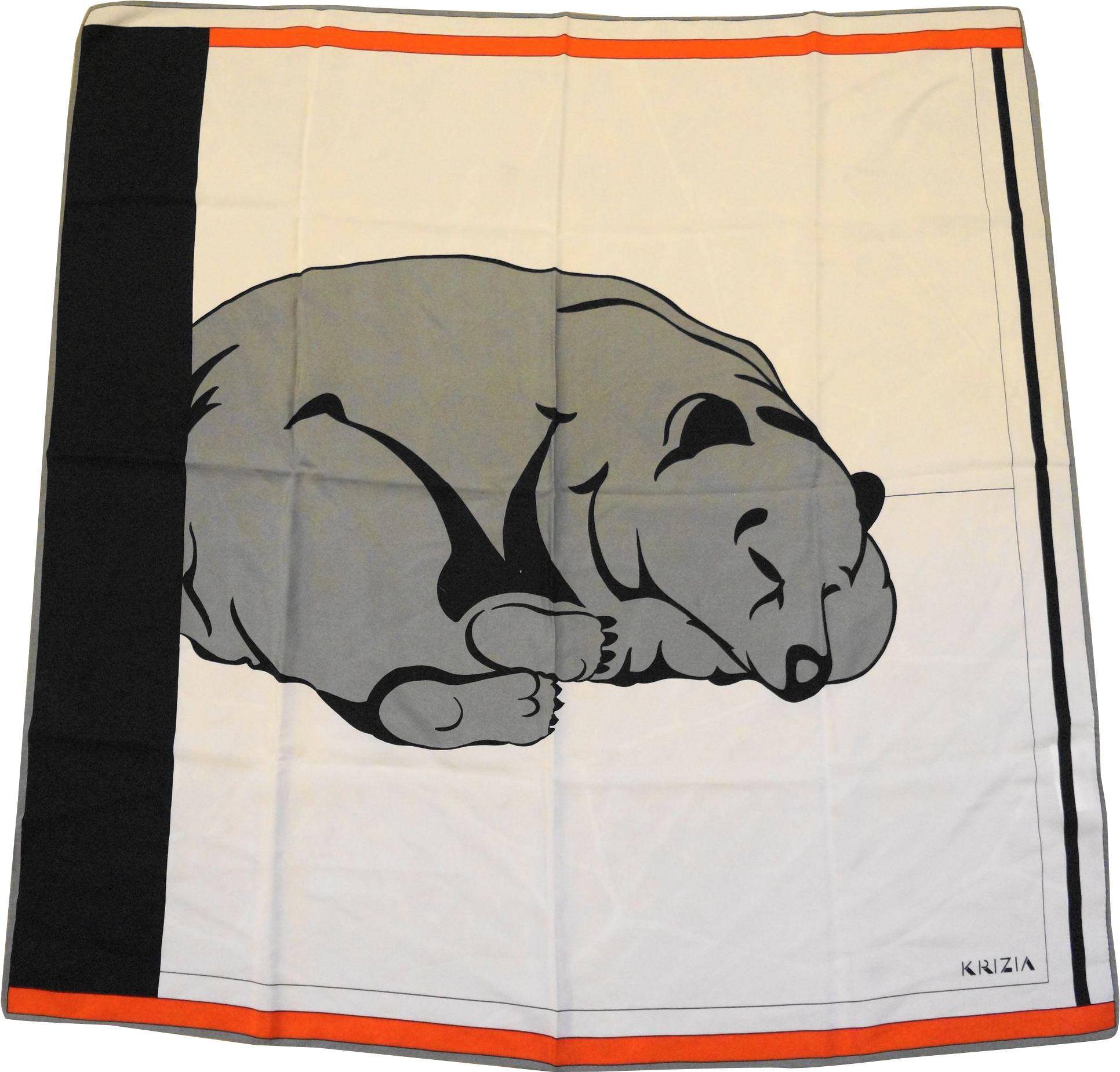 Krizia Polar Bear Scarf Red White Black Grey 34 In Clipart (1931x1931), Png Download