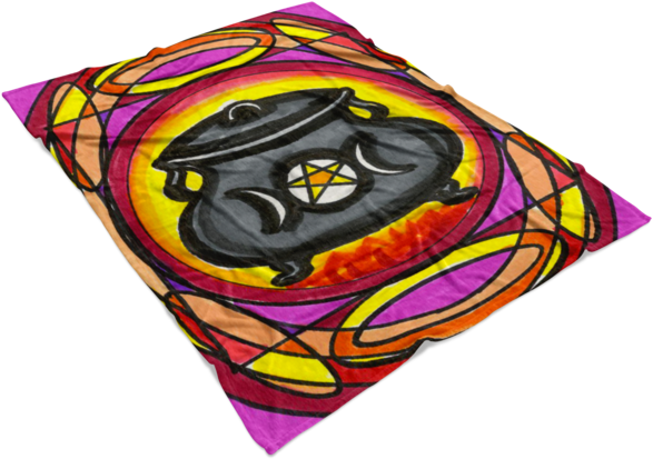 Triple Moon Pentagram Witches Magic Cauldron Soft Microfiber Clipart (600x600), Png Download