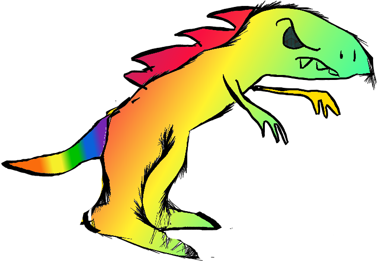 Rainbow Dinosaur Clipart (1187x694), Png Download