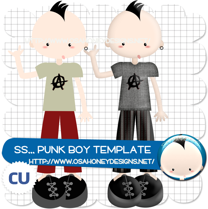 Simon Says Punk Boy Template " Fb Freebie Clipart (850x850), Png Download