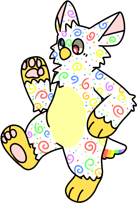 Confetti Anthro Furby Clipart (591x717), Png Download