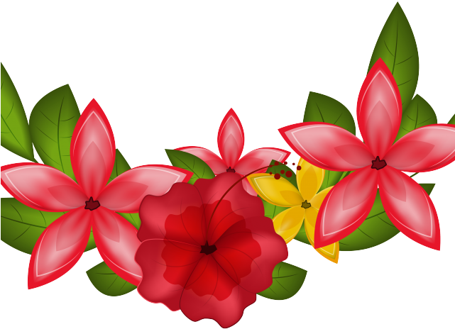 Red Flower Clipart Decoration - Png Download (640x480), Png Download