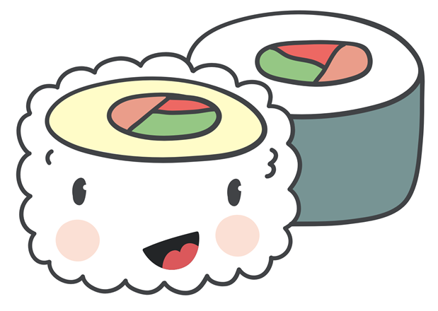 Happy Sushi Clipart (618x618), Png Download