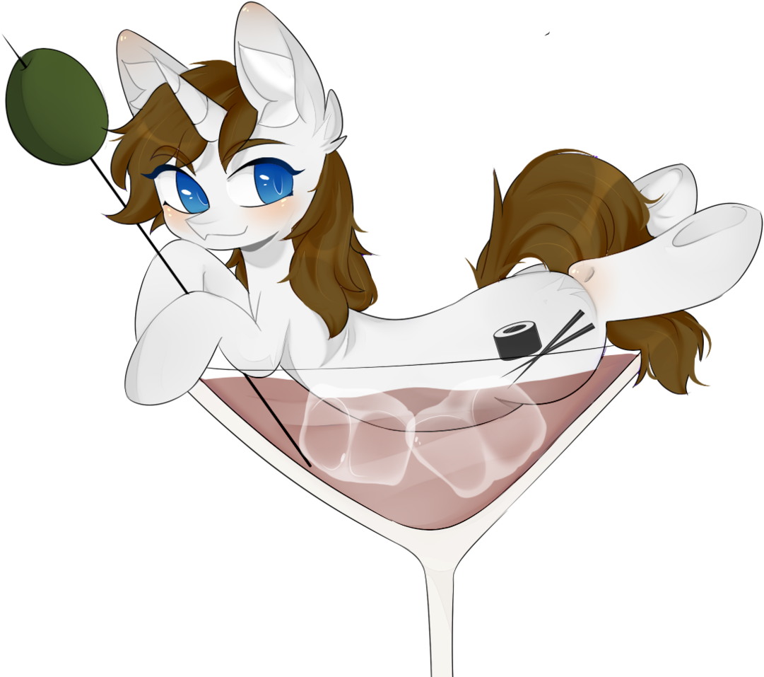 Mvrkk, Blue Eyes, Cocktail, Cute, Drink, Female, Fluffy, Clipart (1100x1024), Png Download