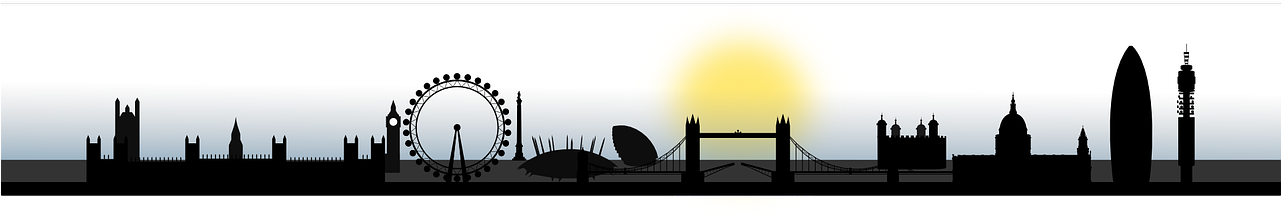 England, London Skyline Silhouette City Cityscape E Clipart (1280x640), Png Download
