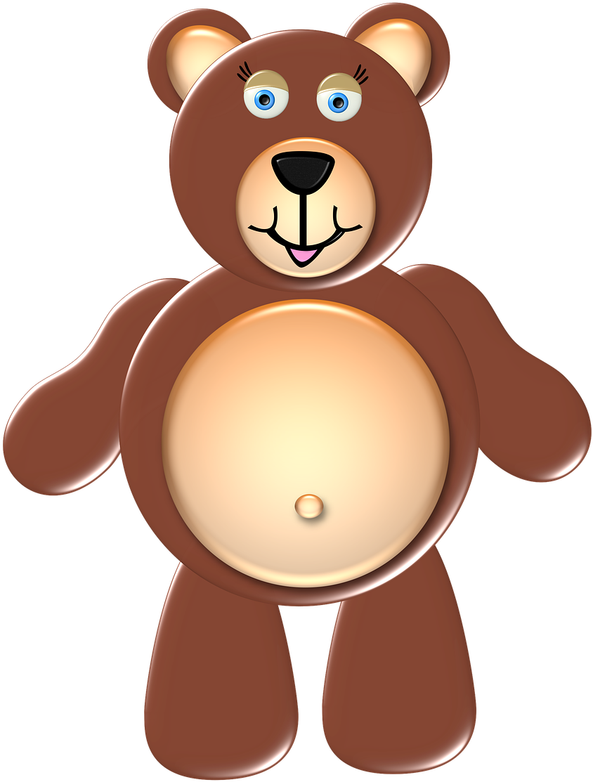 Bear Cute Animal Clipart (1006x1280), Png Download