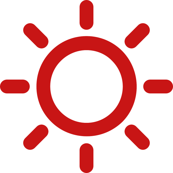 Red Icon Of A Sun Clipart (600x600), Png Download
