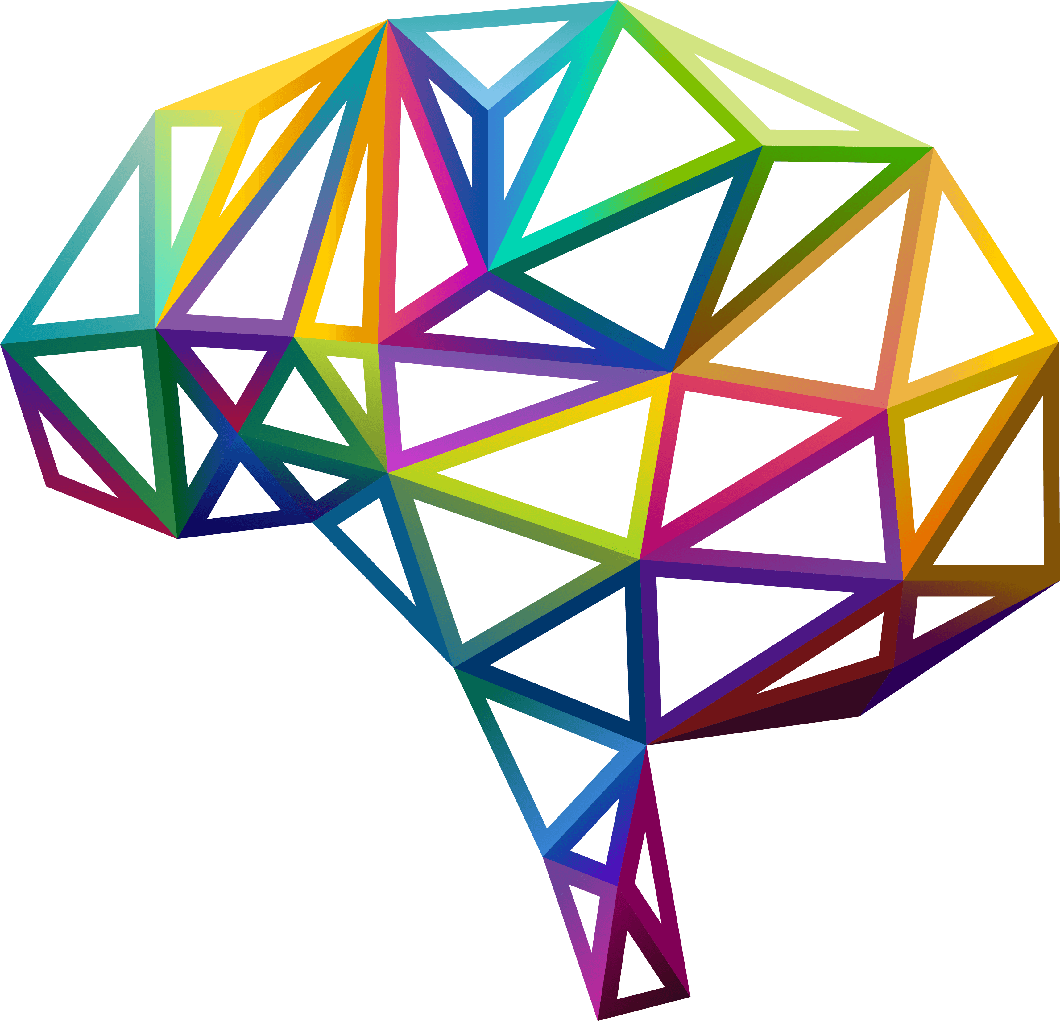 Colored Brain Clipart (3436x3309), Png Download