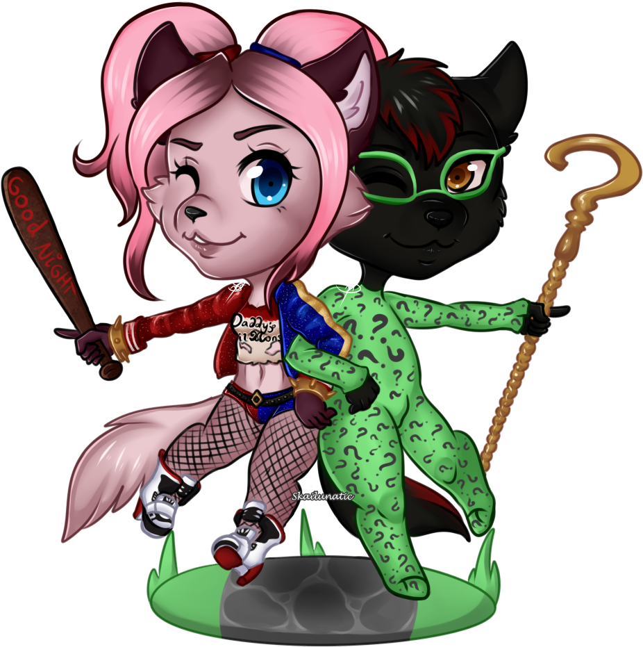 Harley And Riddler Clipart (980x951), Png Download