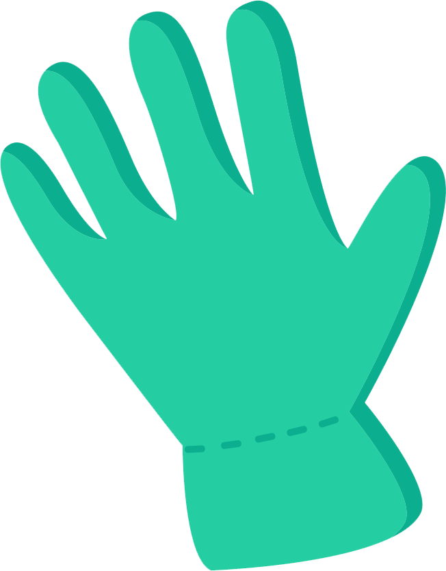 Green Glove Blue Transprent Clipart (652x834), Png Download
