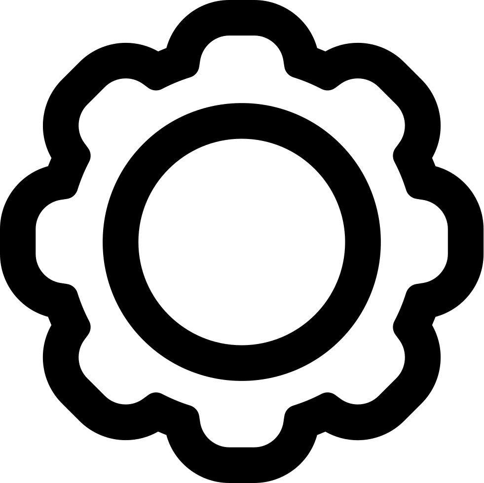 Settings Outlined Wheel Comments Clipart (981x980), Png Download