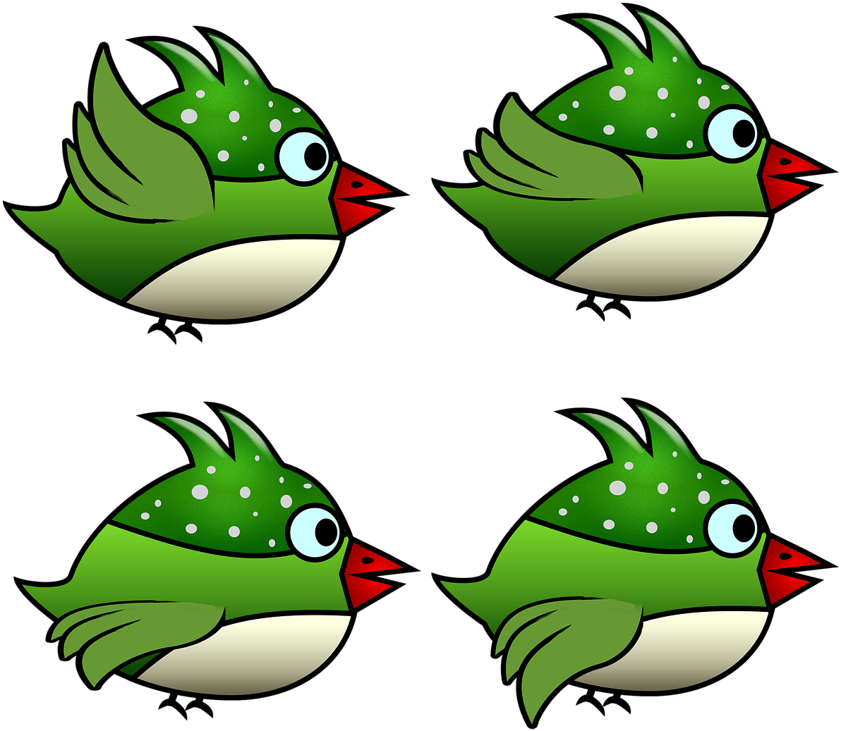 Green Bird Animal Clipart (1280x1280), Png Download