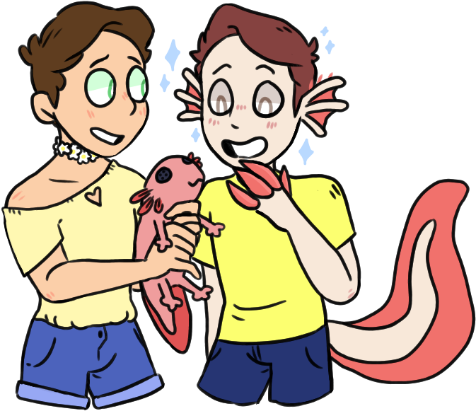 “axolotl Meets Axolotl ” Clipart (788x780), Png Download