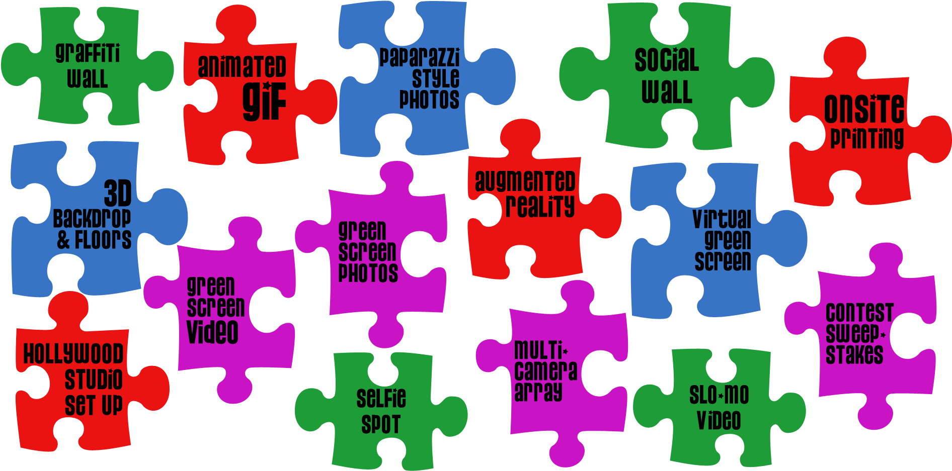 Tool Puzzle Pieces Black Clipart (1902x976), Png Download